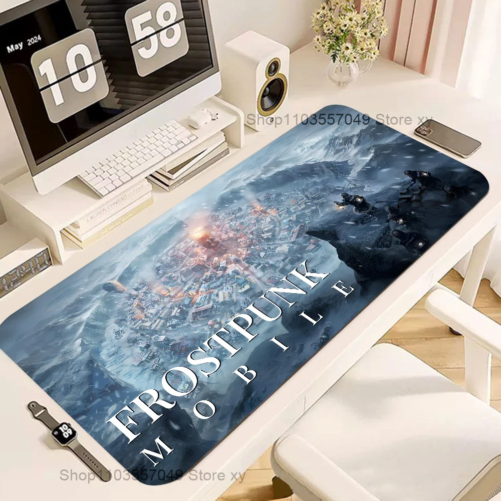 Video Game Frostpunk 2 Cool Mousepad Large Keyboard Desk Mat Gaming Mouse Pad LockEdge Edge Non-slip Mat