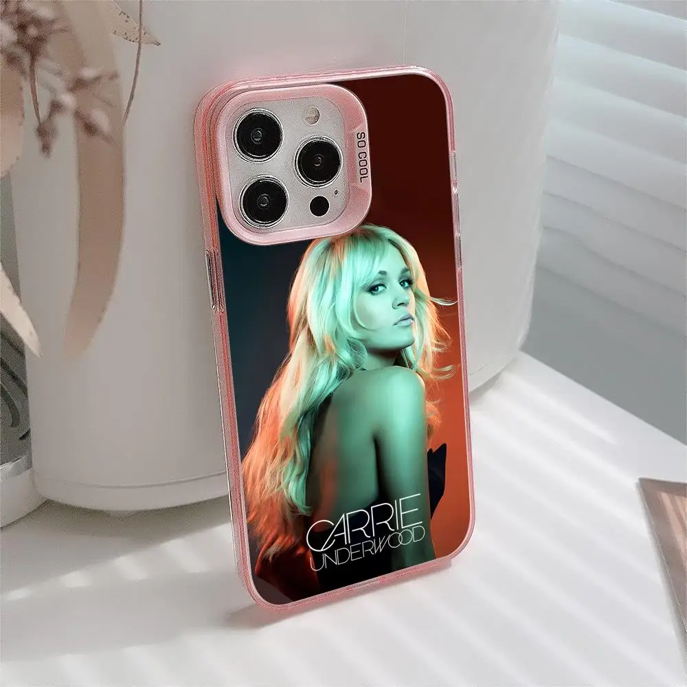 

Чехол для мобильного телефона Carrie Underwood для iPhone 17, 16, 15, 14, 13, 12, 11 X XR XS 8 7 Air Pro Max Plus, полупрозрачный розовый цветной чехол