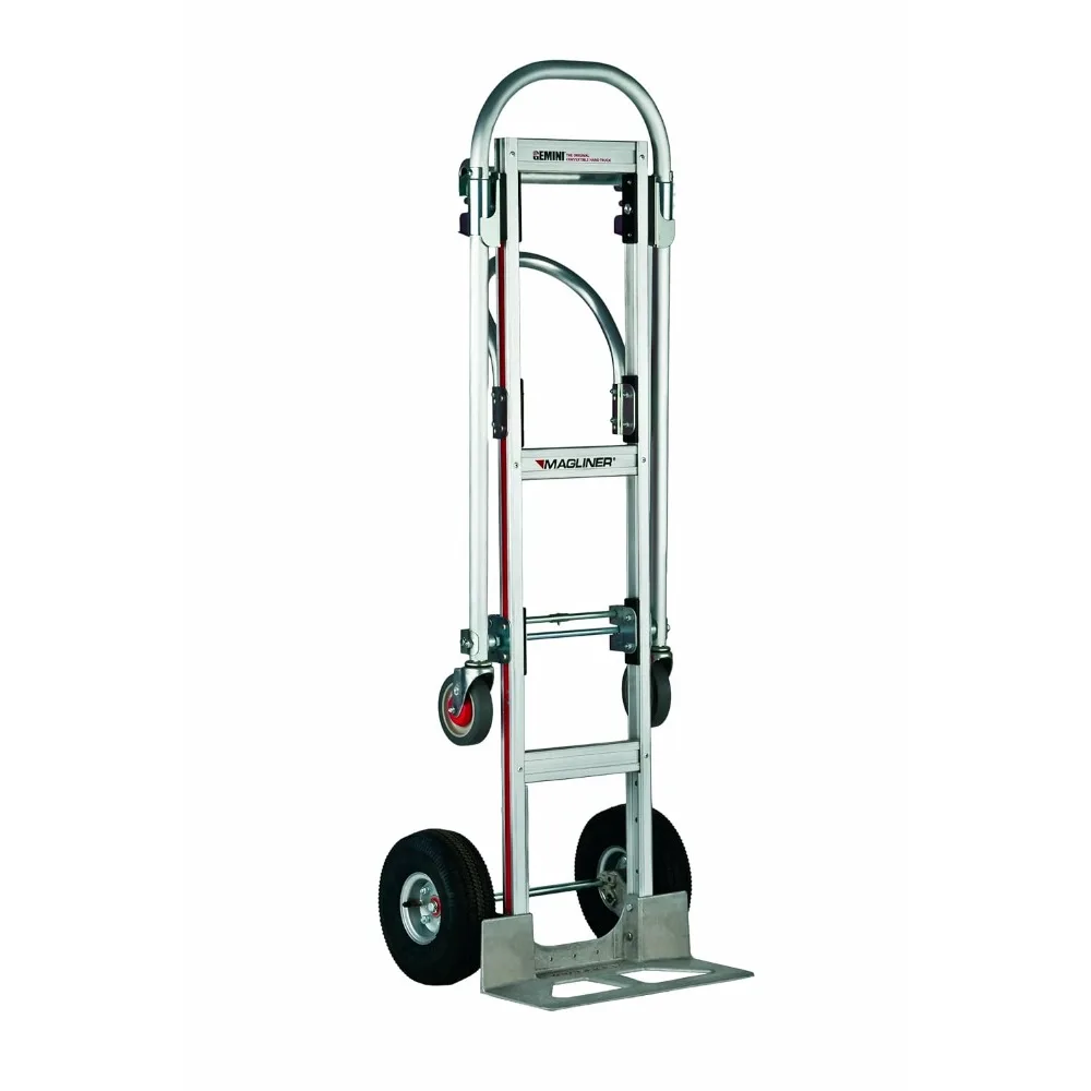 Gemini Sr Convertible Hand Truck, Pneumatic Wheels, 500 lbs Load Capacity, 61