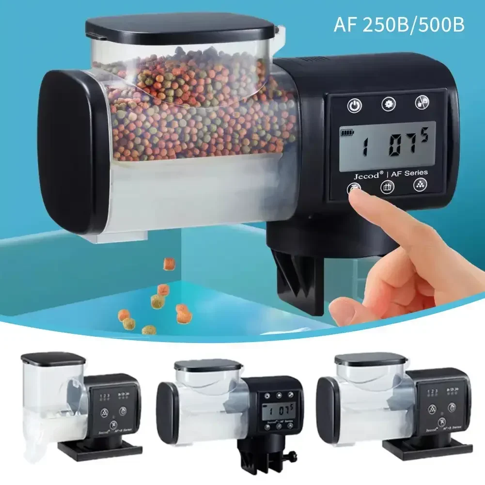 Jebao Jecod Fish Tank Feeder Intelligent Timing Feeder Large Capacity 250ML 500ML Aquarium Automatic Feeding Fish Tortoise