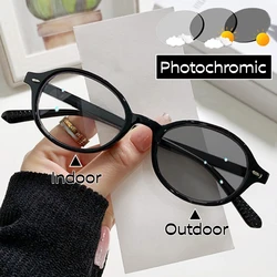 Trendy Small Frame Photochromic Sunglasses Unisex Near Sight Eyeglasses with Color Changing Lens Women Luxury Minus Diopter -2.5