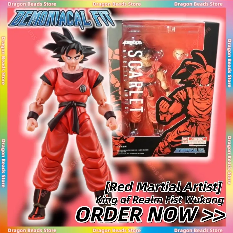 

【24-hour Shipping】Demoniacal Fit Dragon Ball SHF [Red Martial Artsman] World King Fist Wukong 1/12 Action Figure Figure Gift