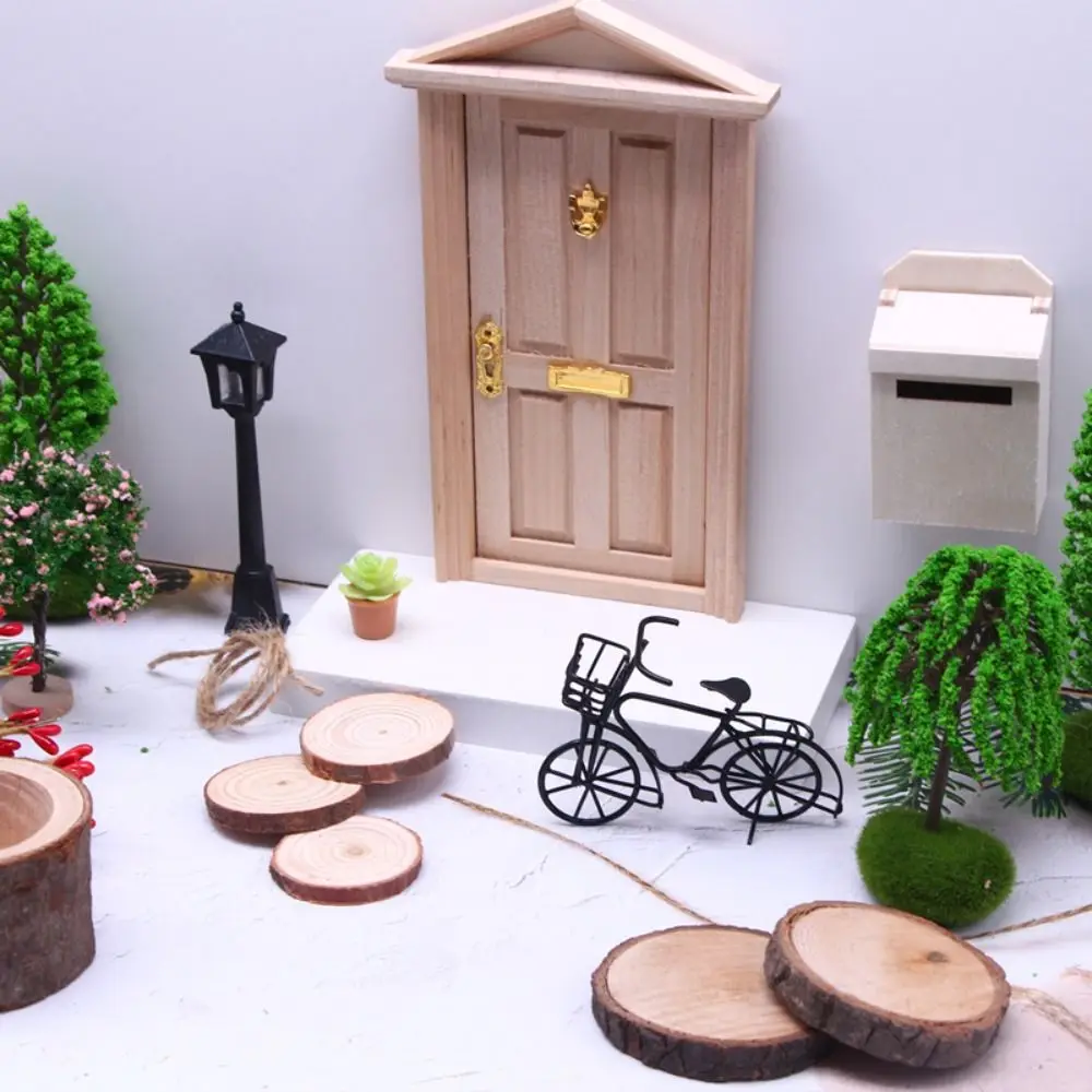 Iron Art Bicycle Model Dollhouse Accessories Small Black Bike Miniatures Simulation Old-fashioned Home Decor