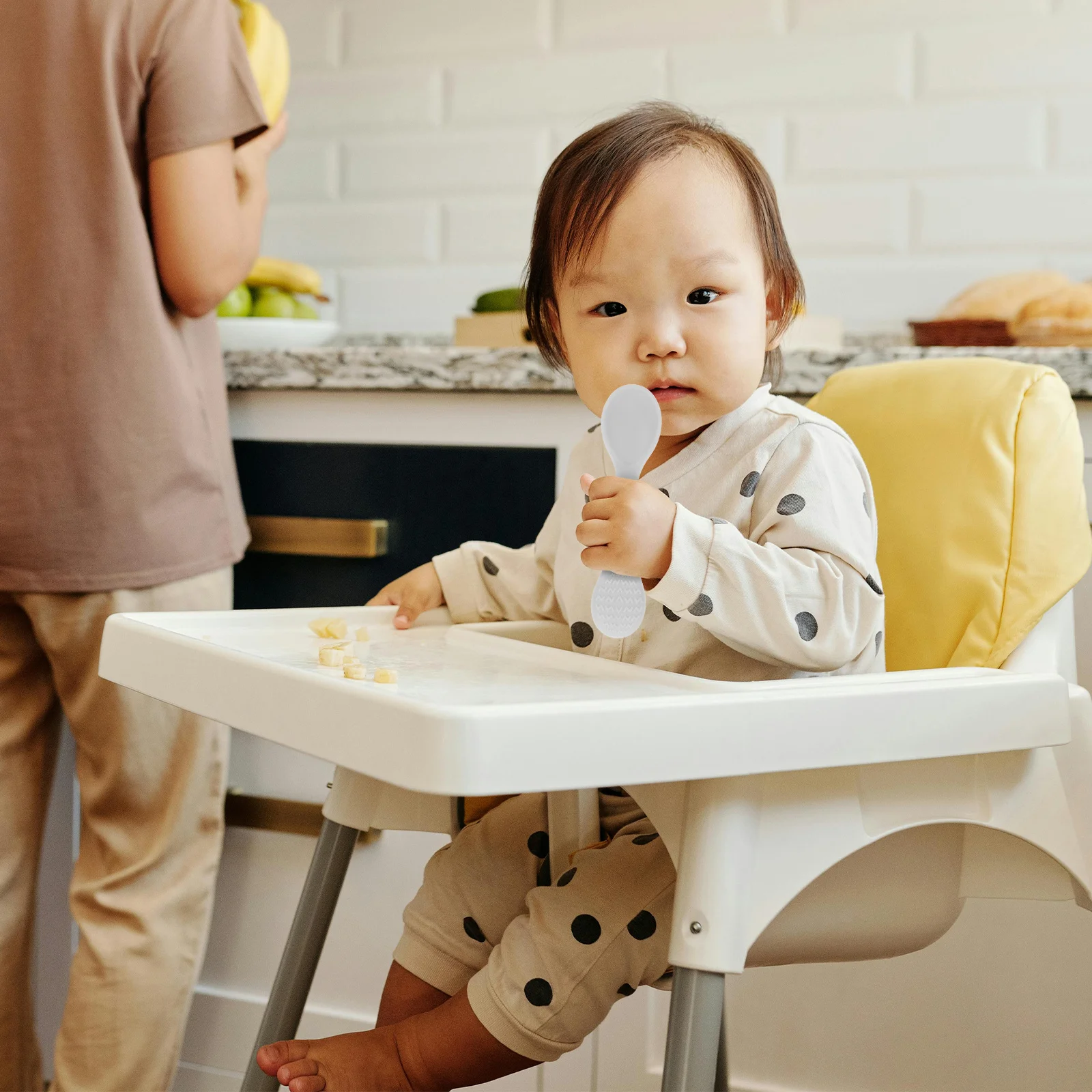 

2Pcs Silicone Feeding Spoons Baby Training Spoons Soft Toddler Utensils Infant Feeding Puree and Fruit Spoon Toddler Utensils