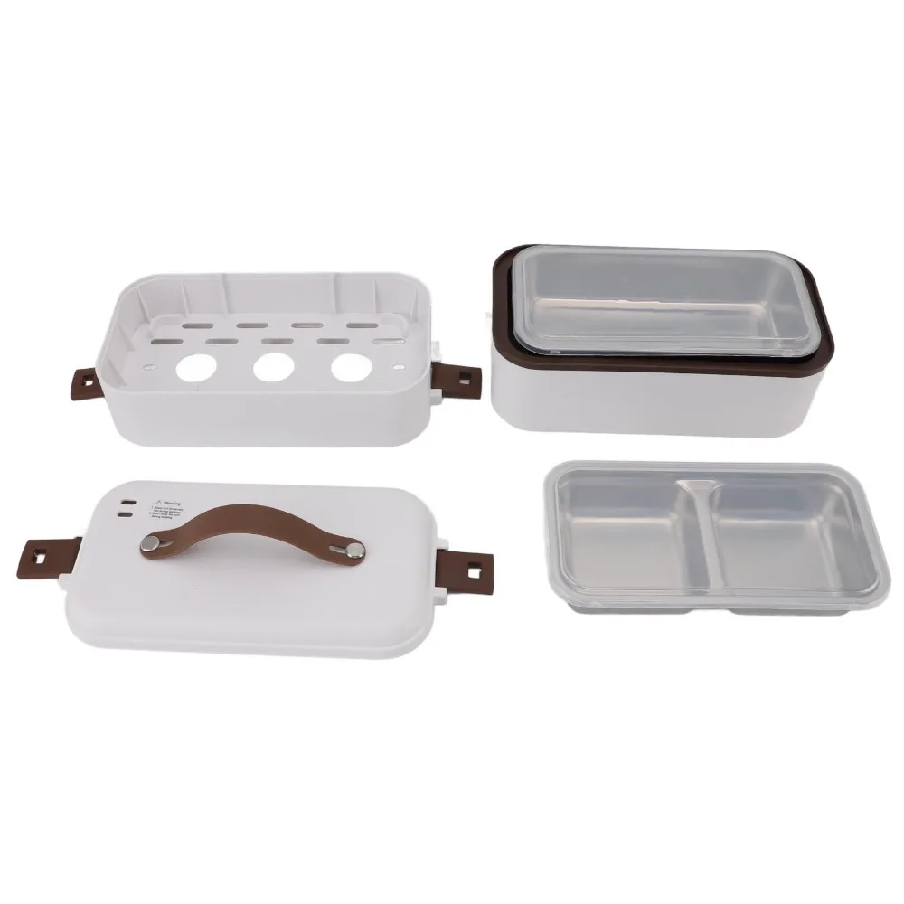 Portable 300W Electric Lunch Box 800ml Double Layer Food Heater Heated Bento Box For Picnics