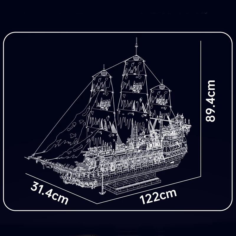 Mould King-Kit de modelo de serie de barcos Retro clásico, bloques de construcción, partículas pequeñas, adornos ensamblados, juguetes, regalo de cumpleaños para niños 13218