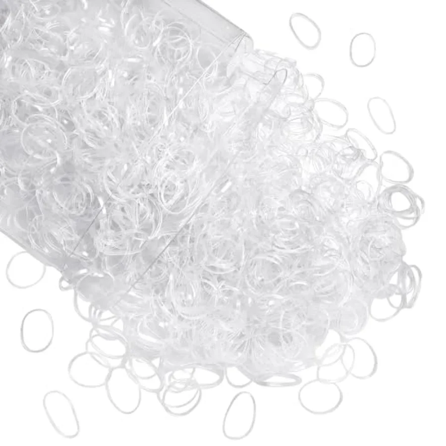 

Limited-time offer Clear Elastics Hair Bands 1500pcs Mini Rubber Hairband Soften 18mm Ponytail Holders Hairiness Ties No Damage