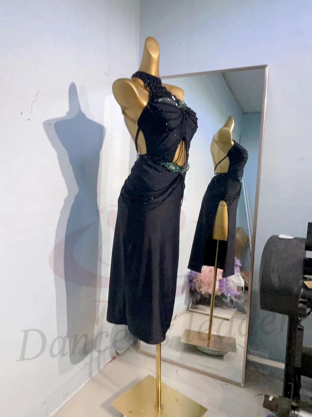 Lateinamerikanisches Tanzkostüm AB Stone für Damen, Erwachsene und Kinder, hochwertiges, maßgeschneidertes, figurbetontes, hohles Kleid, Samba-Auftrittskleid