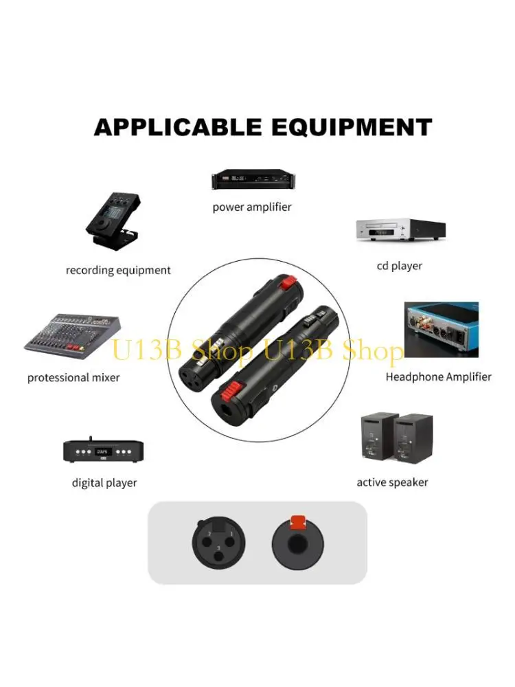 U13B 1/4inch to XLR Adapter 6.35mm Female to XLR Female Adapter 6.35mm to XLR Female
