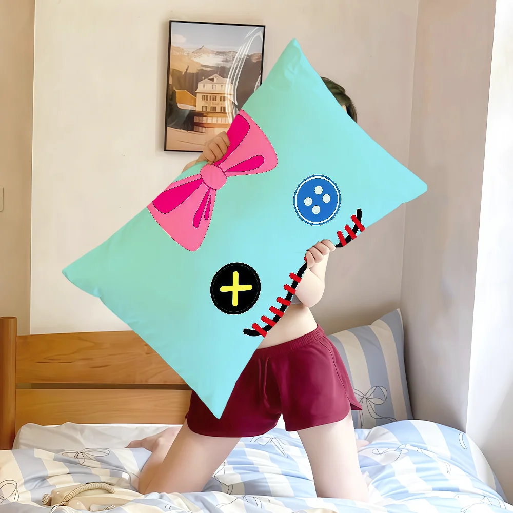 لطيف الكرتون سكرمپ الوجه الفن l-ليلو s-ستيتش DN مستطيل وسادة غطاء أريكة المنزل غرفة المعيشة مقهى الديكور المخدة