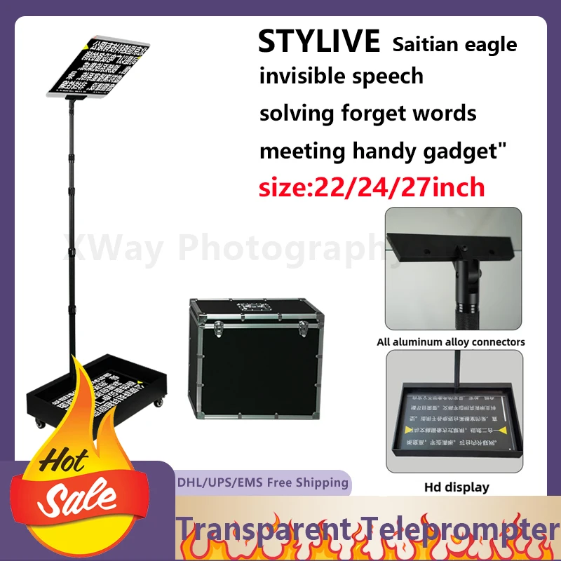 Стильный речевой подъемник для словарного запаса, прозрачный большой экран, 22/24/27 дюймов, цветной HD-дисплей, индивидуальный прицел для слов, скорость подъема