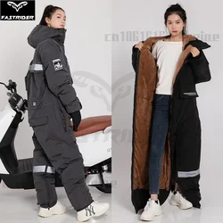 New Motorcycle Riding Protective Suit Winter Warm Plus Velvet Thickening Riding Split-leg Riding Suit