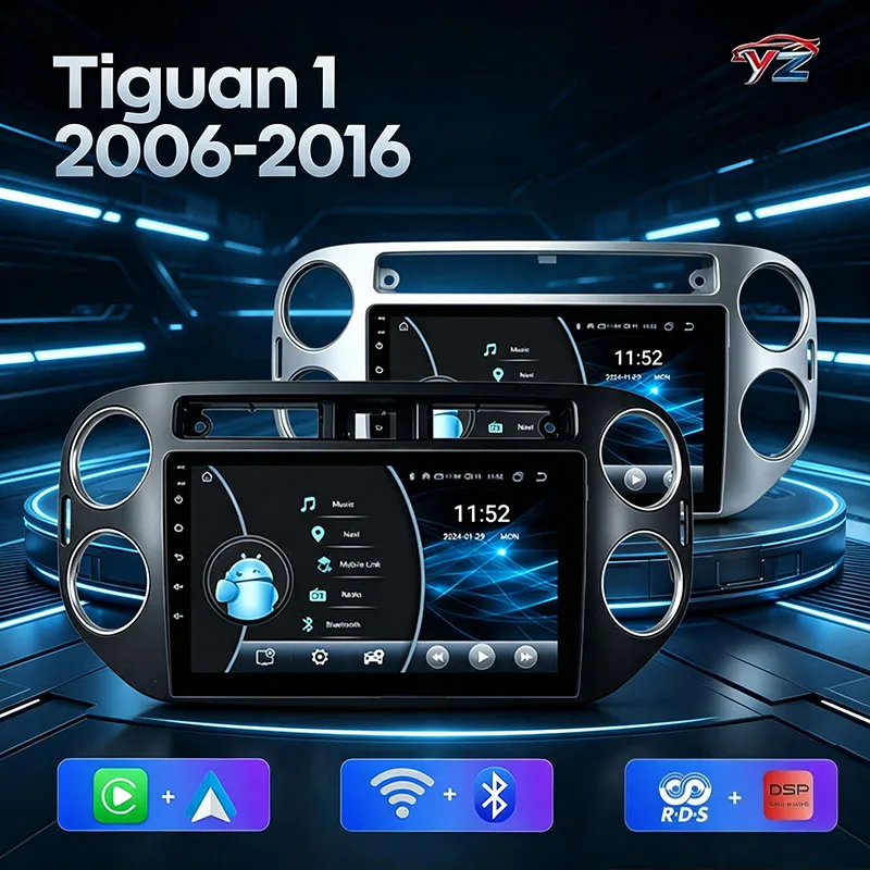 Android Car Stereo Multimedia For Volkswagen Tiguan 1 NF 2006 - 2016 Navigation Autoradio Carplay Head Unit 4G DSP RDS 2Din