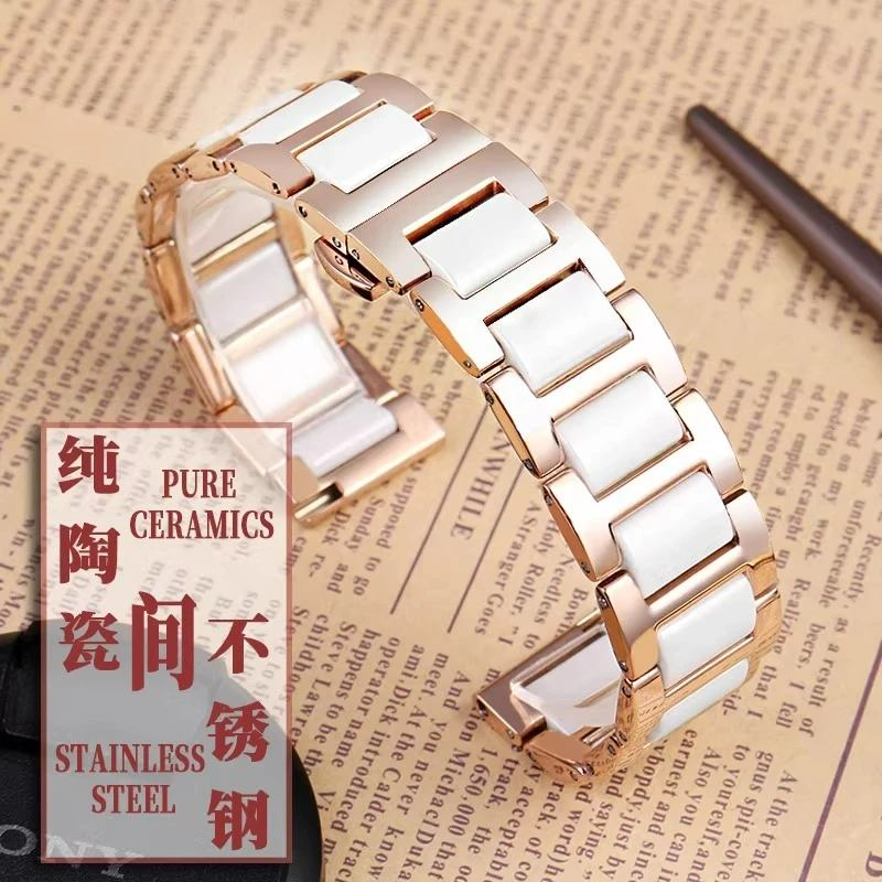 For DW EBOHR Armani Huawei Ceramic and Stainless Steel Watch Bracelet Women's Watchband 12~22mm Multiple Size Available