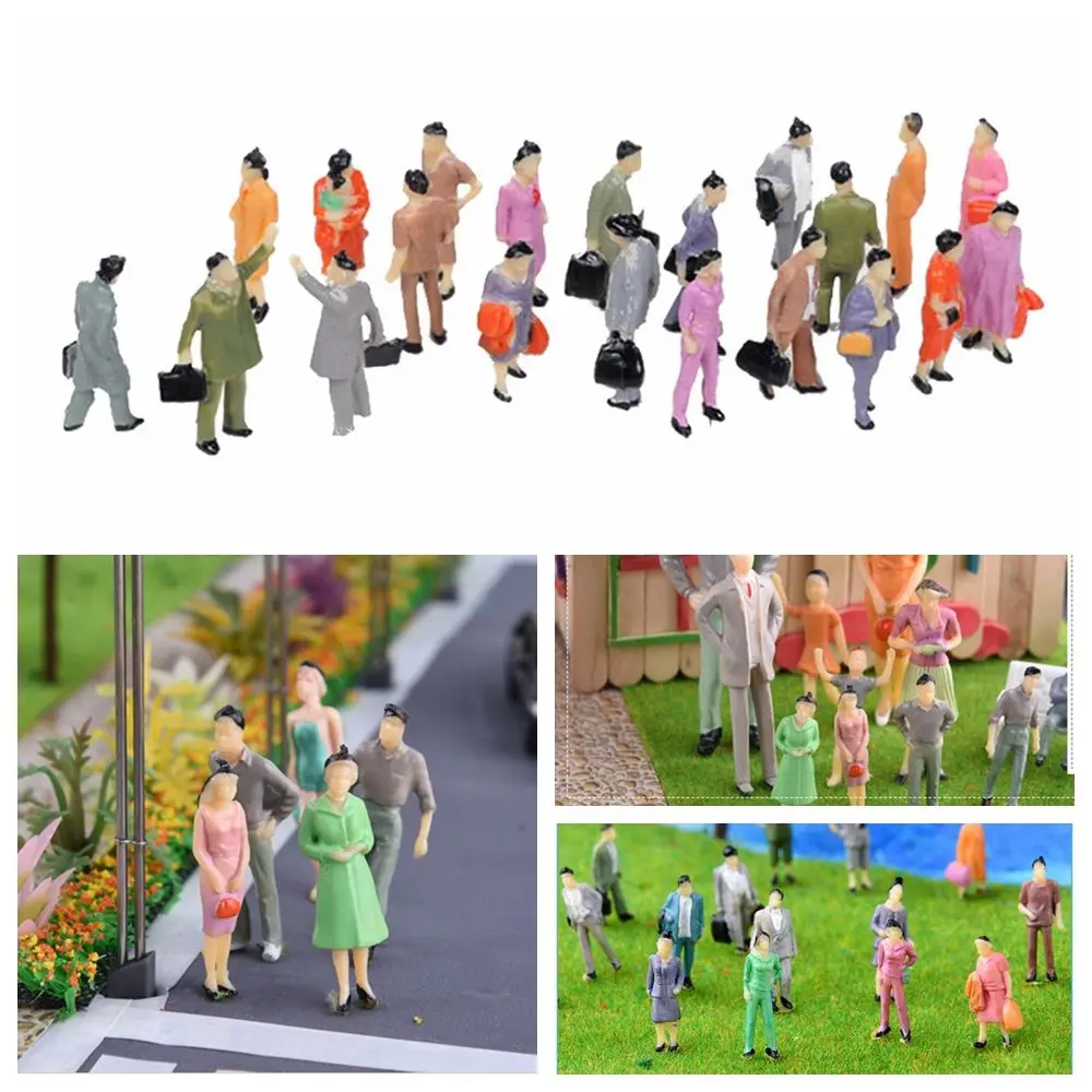 10/30/50Pcs 1:25/1:30/1:50/1:75 Scale Mixed Color Pose Passengers Scale Model People Figures Character Model Plastic People