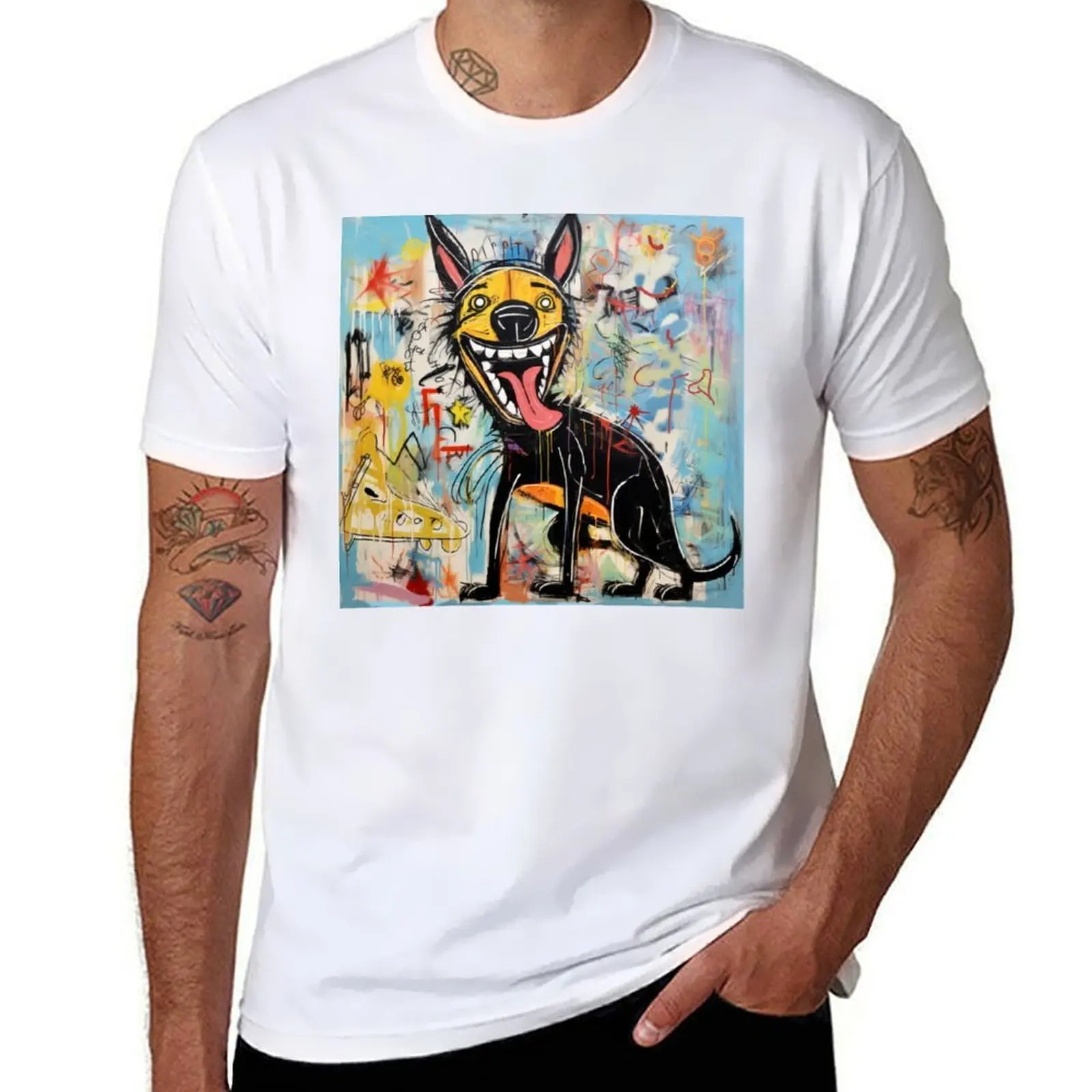 

Happy Hyena T-Shirt man t shirt heavy cotton t shirts for man graphic funny T-Shirt