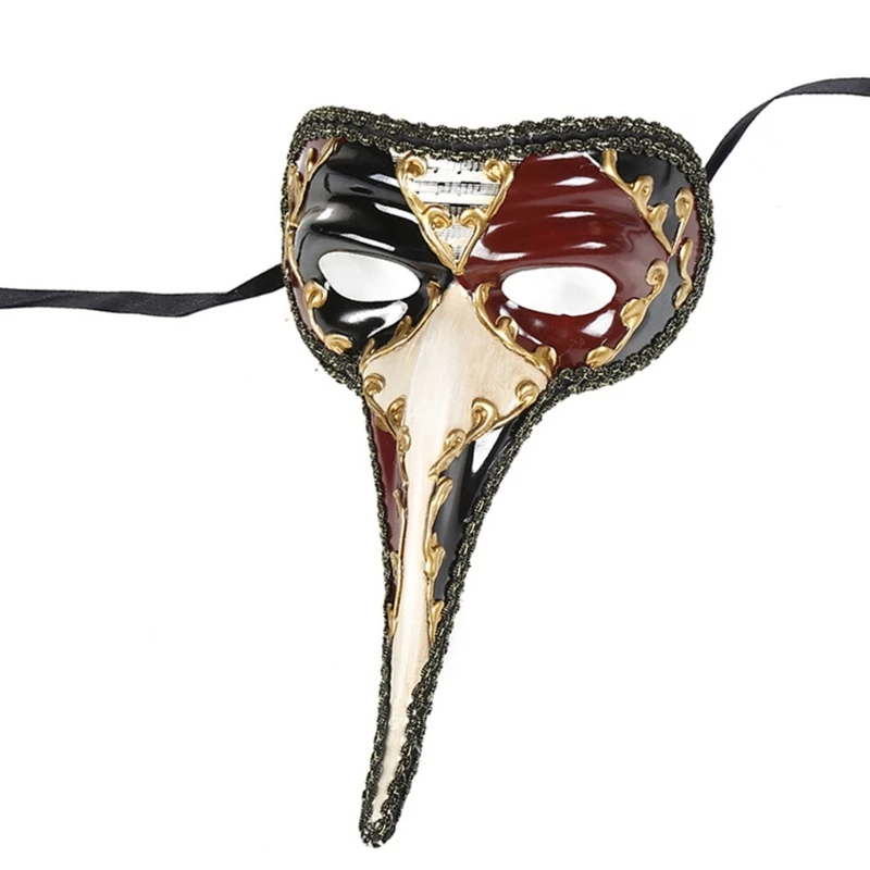 Masquerade Eyemask Halloween Długi nos Maska na oczy Półmaska dla kobiet Mężczyźni Halloween Karnawały Bal maskowy