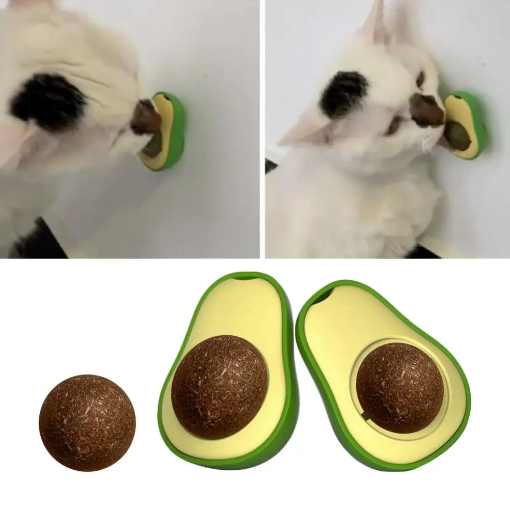 Cat Toy Catnip Creative Teeth Cleaning Toy Rotating Avocado Catnip Ball Cat Chew Toy Pet Supplies