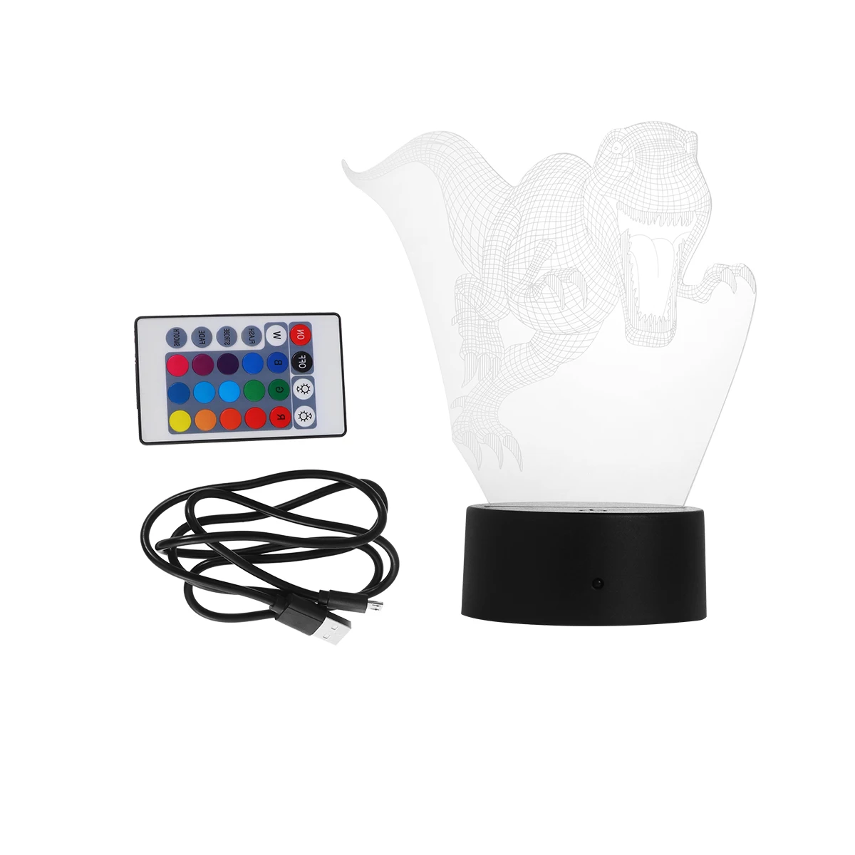 

3D Dinosaur Acrylic Plate Lamp Colorful Led Night Light Usb Powered 7 Colors Changing Operated Easy Charging