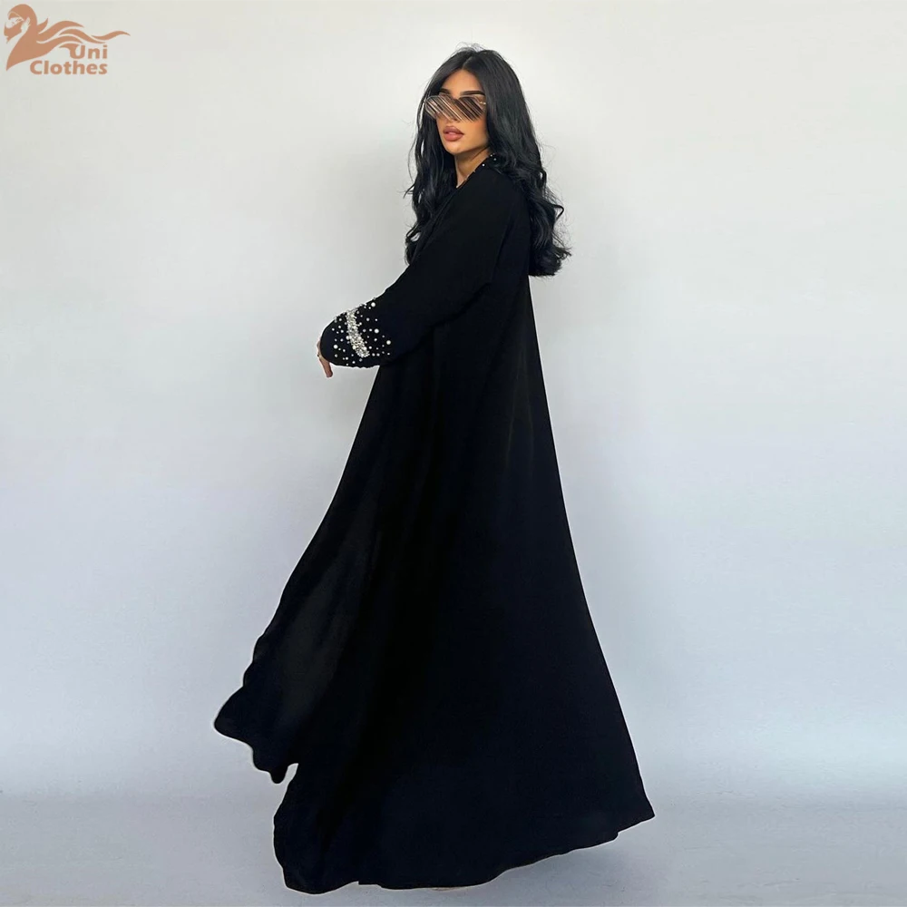 Eid Muslim Diamond Pearls Abaya for Women with Scarf Abayas Jalabiya Party Dresses Dubai Kaftan Vestidos Largos Long Robe 2024