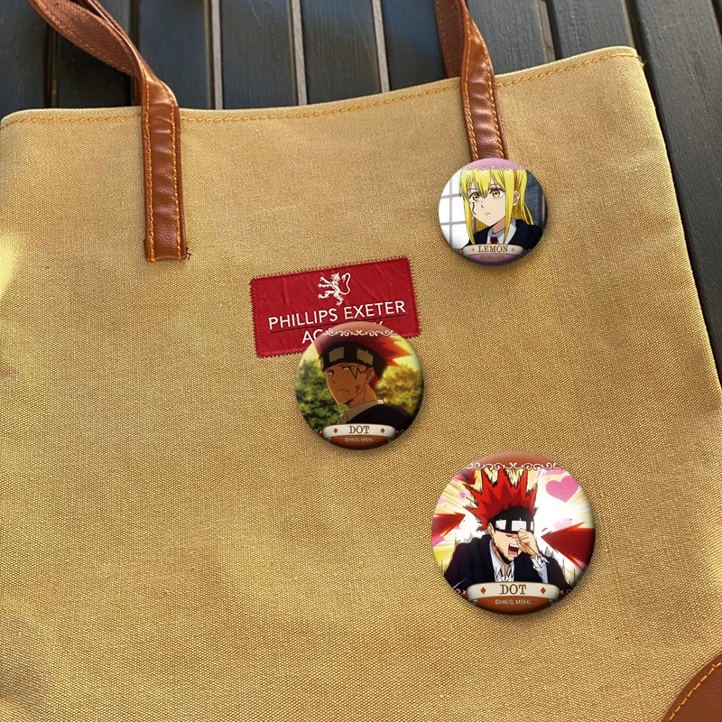 أنيمي شارة مستديرة زر دبوس الشخصيات الإبداعية فين لانس دوت الليمون الهريس دبابيس لحقيبة الظهر الملابس الديكور موضة هدية #4