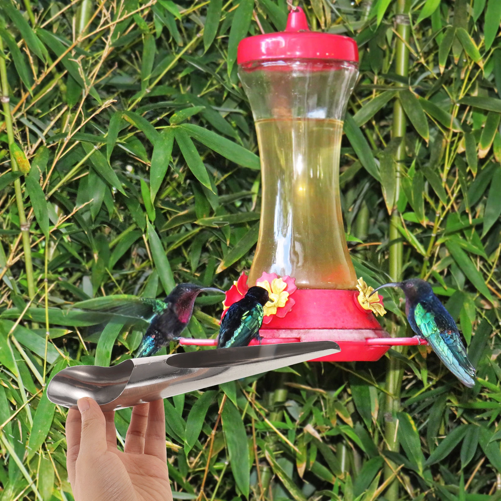 

Stainless Steel Feed Scoop Bird Food Feeding Tool For Parrot Hamster Cage Pets Lab Farm Household Use Scoop Shovel Spoon