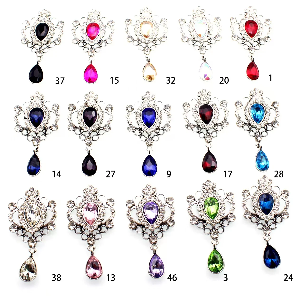 5pcs 51*27mm New Diamond-set Vintage Palace Style Flat Alloy Water Trop Treasure DIY Accessory Material image 3