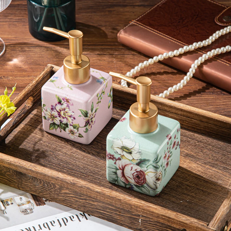 American ceramic hand sanitizer bottle bathroom homestay hotel shower gel empty bottle separate bottle press  dispenser