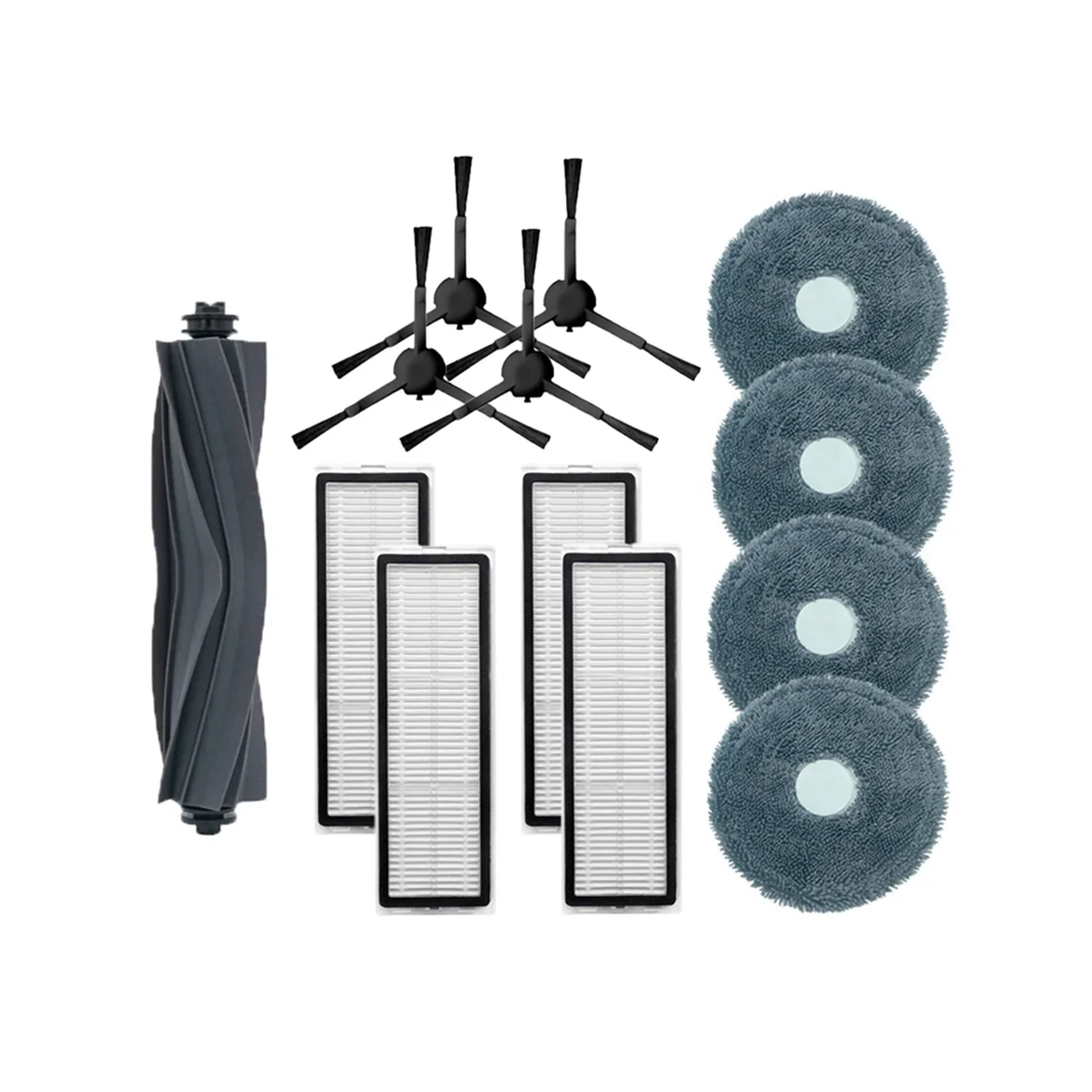 Cepillo de rodillo lateral para aspiradora, accesorios para Dreame L10S Pro / RLS6L / Xiaomi S10 +, filtro HEPA, mopa, Trapos de tela