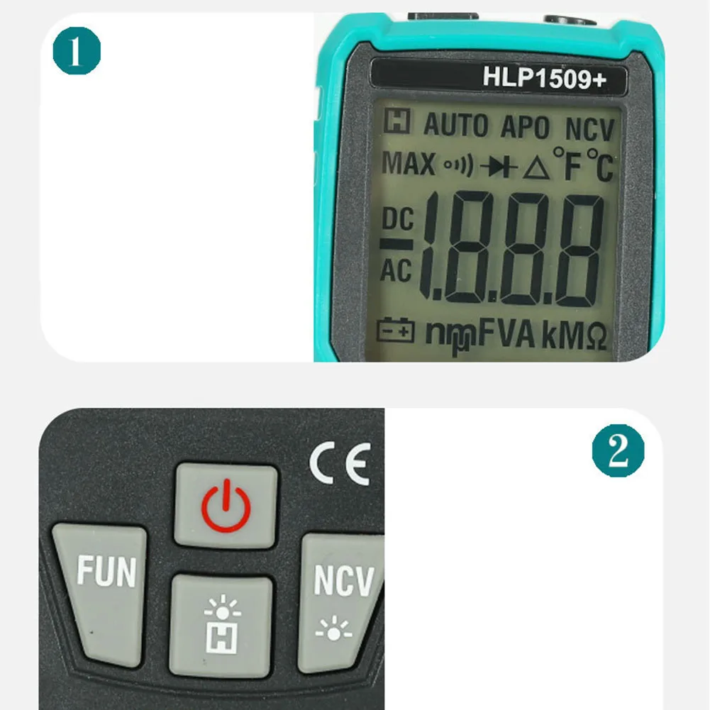 For Electricians Green Black Digital Multimeter High Accuracy Voltage Meter Multimeter Reading Hold Flashlight Function