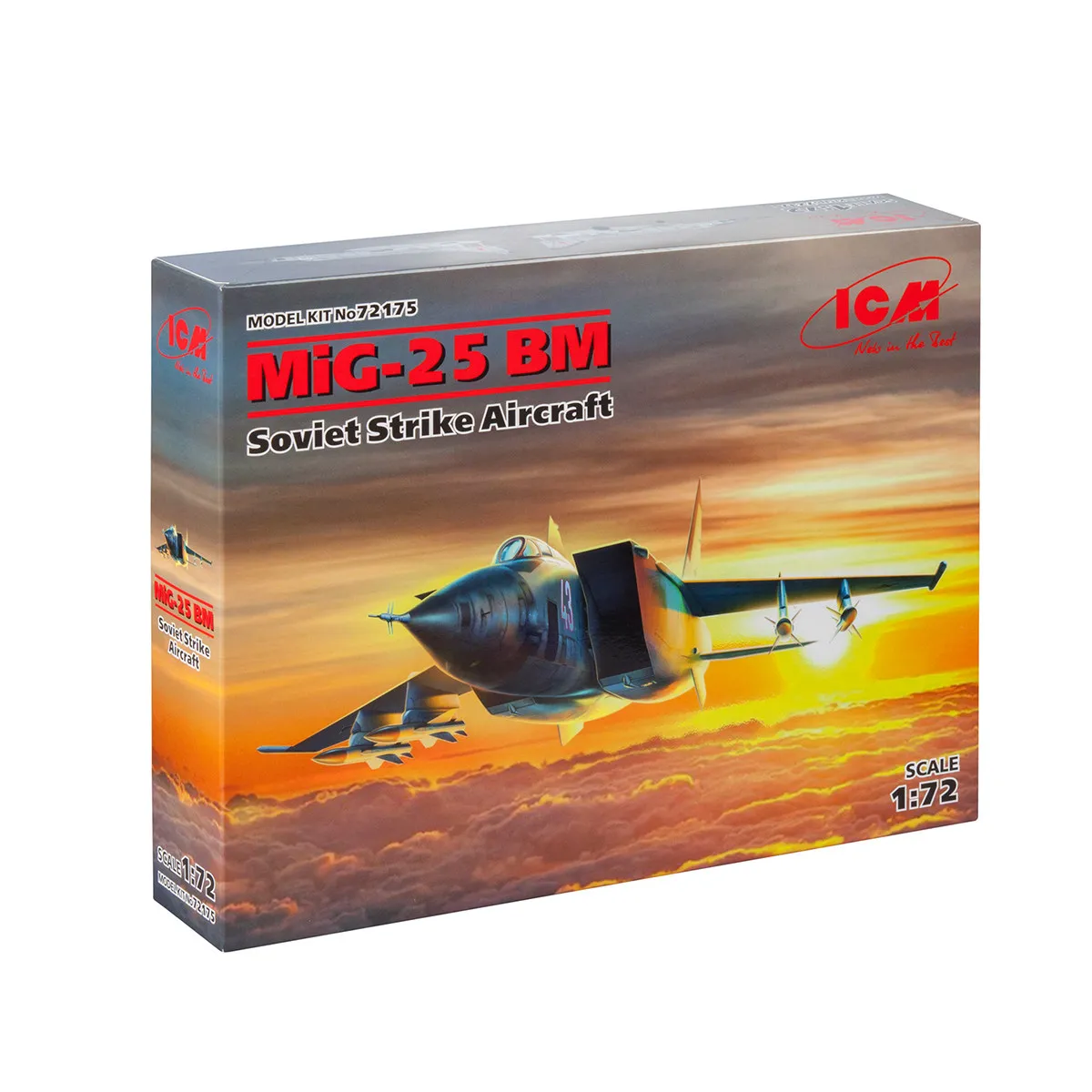 Obrázek 6: ICM plastový sestavený letadlo modelka souprava 72175 mig-25bm bitevník 1/72
