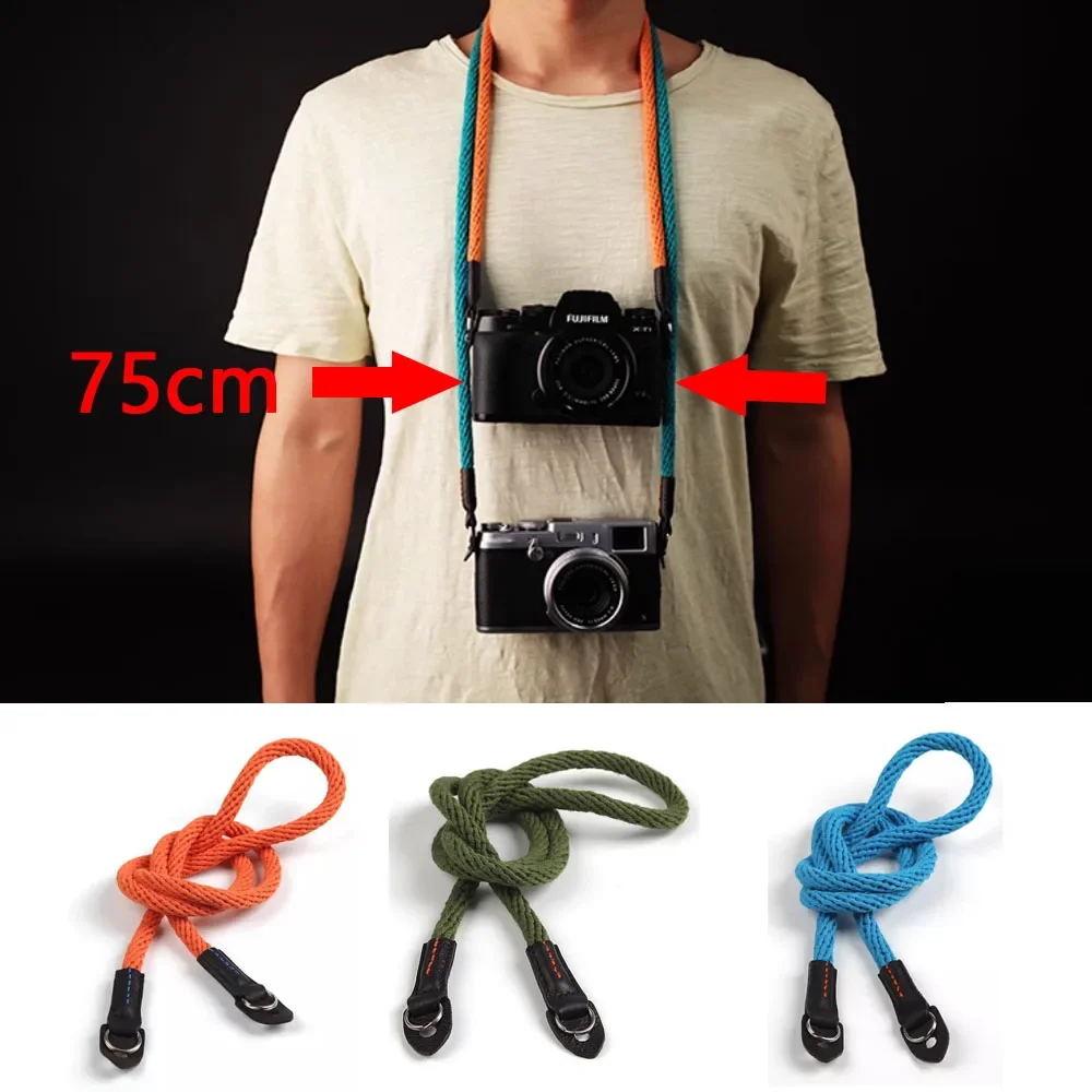 75CM Cotton Camera Shoulder Strap Lanyard for Nikon Panasonic Canon Leica Sony Pentax Fujifilm Micro Single Camera Neck Strap