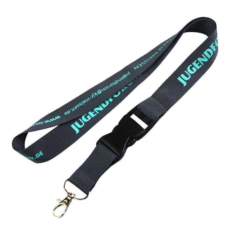 50 PCS Customized Logo Lanyard Full Color Printing Company Logo 2cm Wide Personalized Neck Strap For Key Chain Staff ID Card