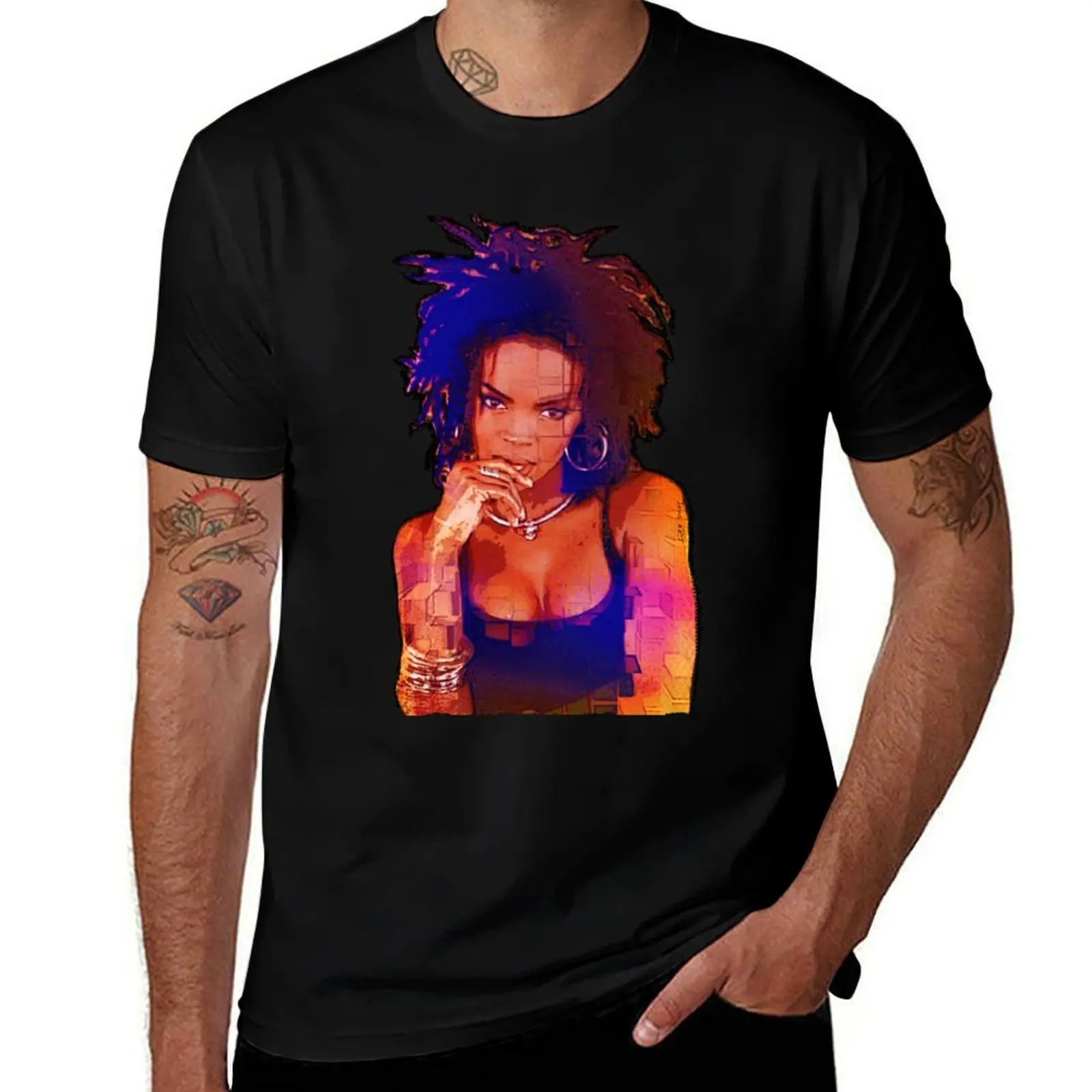 

magical vibes Lauryn Hill - just her - digital paint by Iona Art Digital T-Shirt Simple Print Design T-Shirt