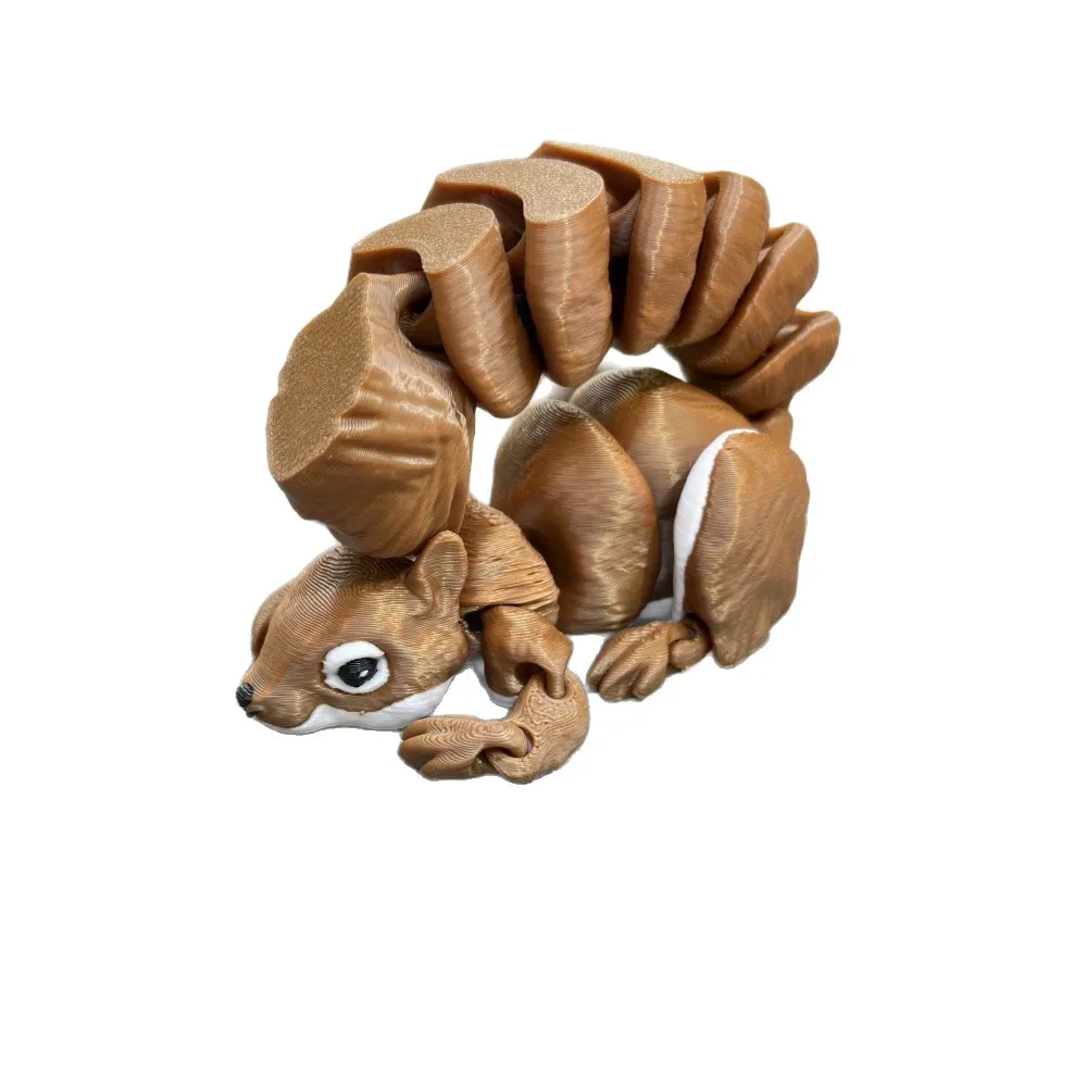 3D-gedrucktes Waldtier-Eichhörnchen-Spielzeug, flexible Gelenke, bewegliches süßes kleines Eichhörnchen, kreative Heimdekoration, Ornamente, Kindergeschenke
