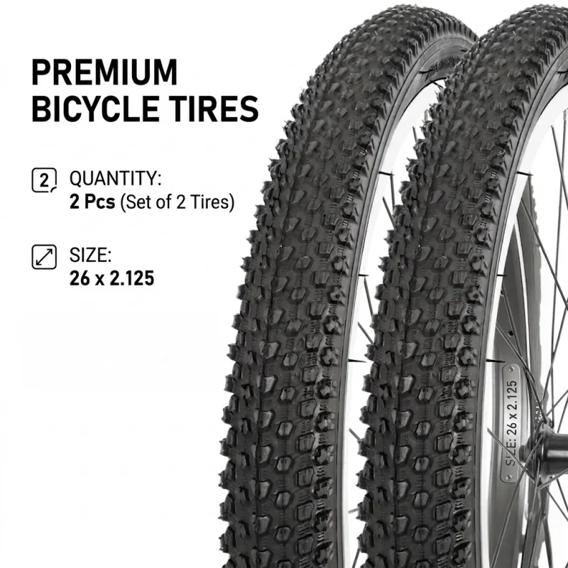 2Pc 29/27.5/26x2.125 MTB Bicycle Tires Mountain Bike Tyre Small Block Knobby Tread All Terrain XC Cycle Parts Replacement  Wheel