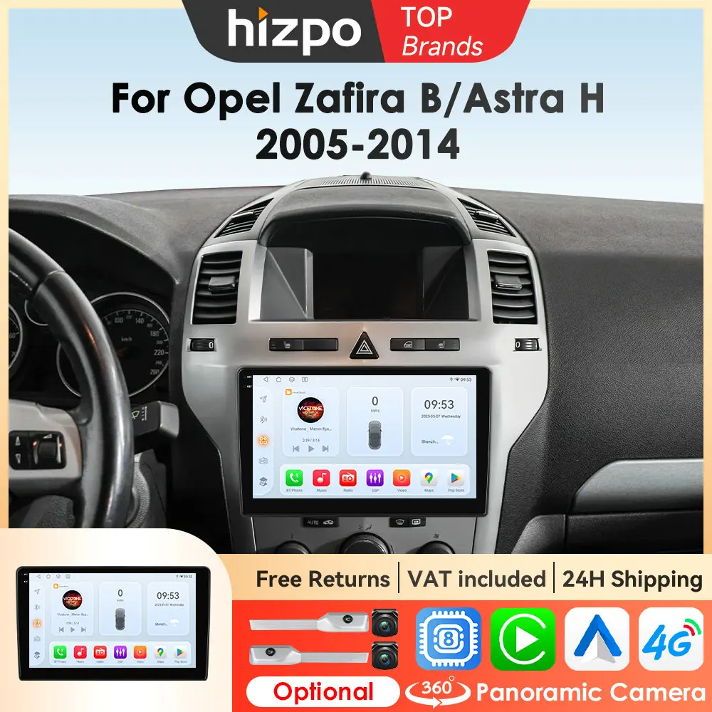 Hizpo Auto Radio Multimedia Für Opel Zafira B Astra H 2005-2014 Drahtlose CarPlay Android Auto Stereo Empfänger Octa core Bluetooth