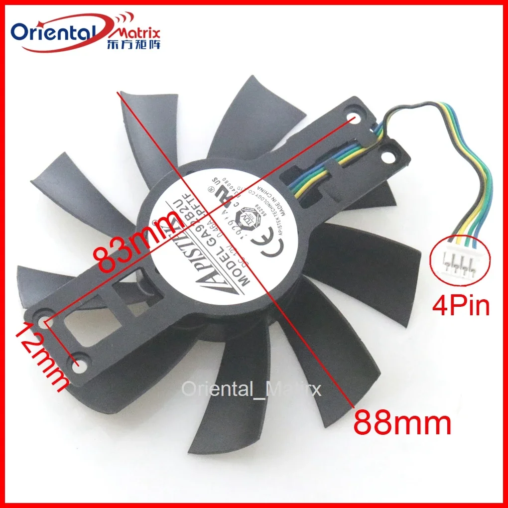 GA92B2U -PFTF 12V 0.46A 4Pin 88mm VGA Fan For Dataland RX580 2048SP RX570 RX560XT 4G X-Serial Graphics Card Cooler Cooling Fan