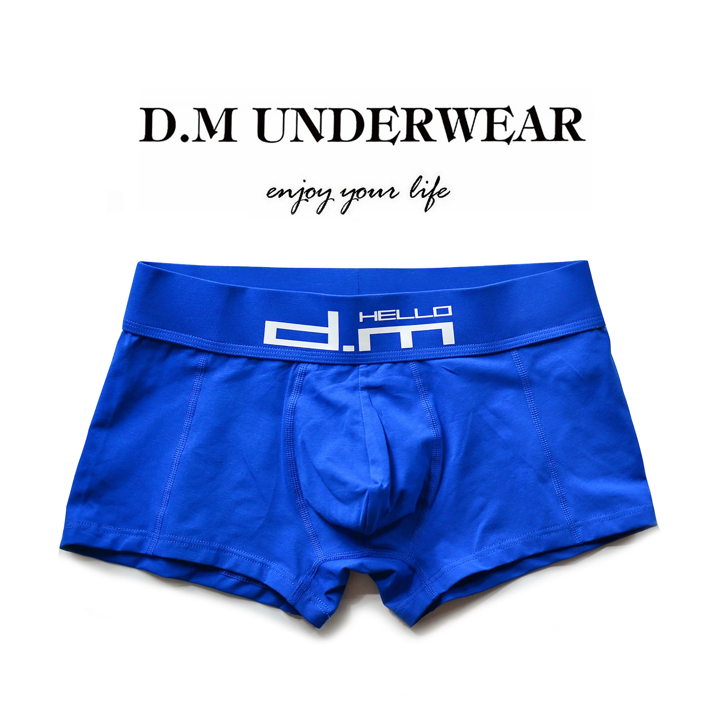 

Мужские сине-желтые трусы-шорты для молодежи, домашние шорты с завышенной талией, хлопковые, с надписями