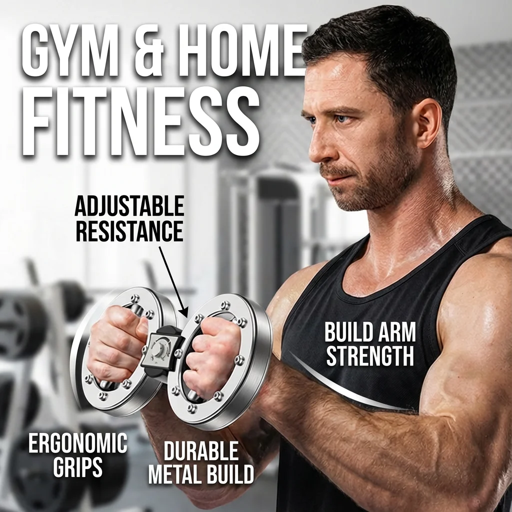 Adjustable Resistance Arm Trainer, Multifunctional Forearm & Muscle Exerciser for Boxing, 8-Shape Design with Non-Slip Grips