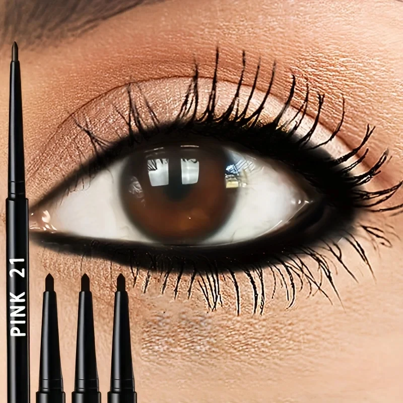 4-pack black eyeliner gel pens, with long-lasting effect, water-resistant and sweat-proof, no smudging