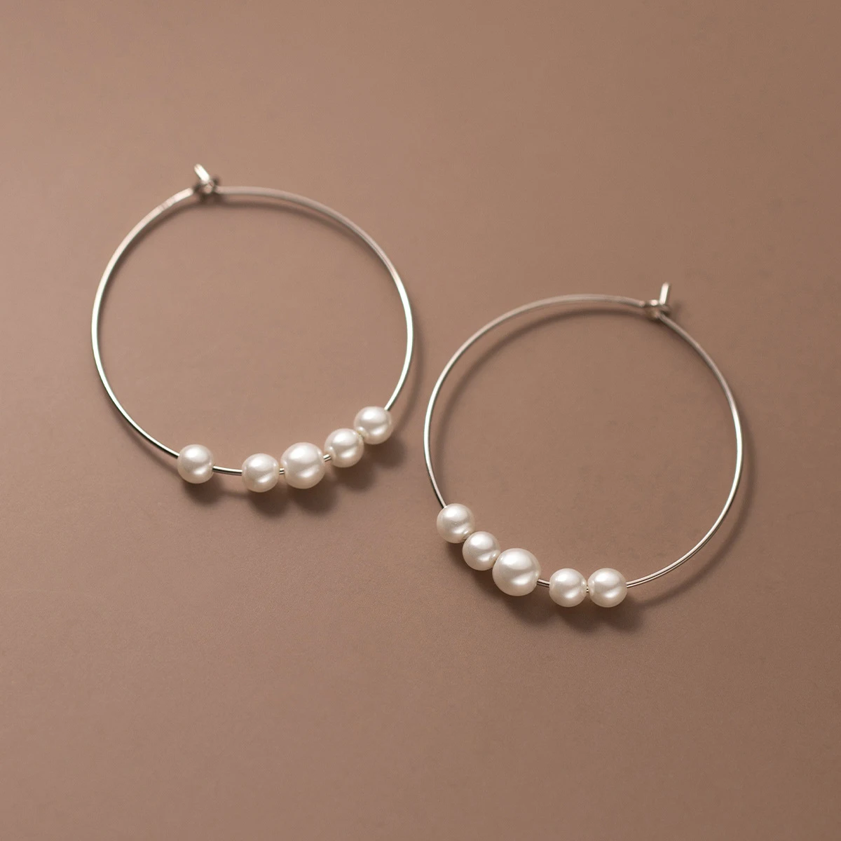 Modian 925 Sterling Silver Big Circle Simple Party Hoop Earrings Fashion Exquisite Fine Buckle Ears For Women Fine Jewelry