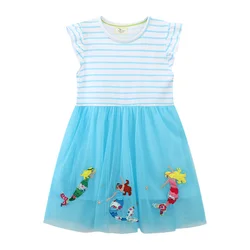 Jumping Meters Mermaid Princess Party Dresses Hot Selling Sleeveless Toddler Kids Clothes Princess Girls Clothes Frock Baby Wear