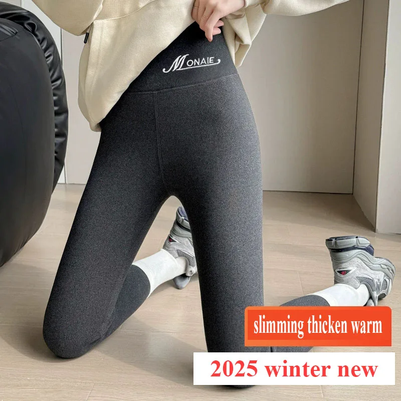 الكشمير طماق النساء الشتاء إلكتروني التطريز عالية الخصر زائد المخملية الدافئة طماق امرأة ضئيلة بسط رشاقته السراويل الحرارية