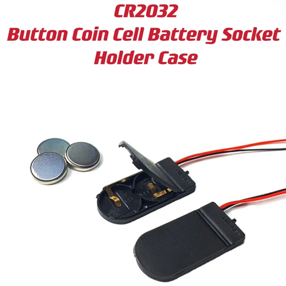 10PCS CR2032 Button Coin Cell Battery Socket Holder Case Cover With ON-OFF Switch 3V 6V battery Storage Box