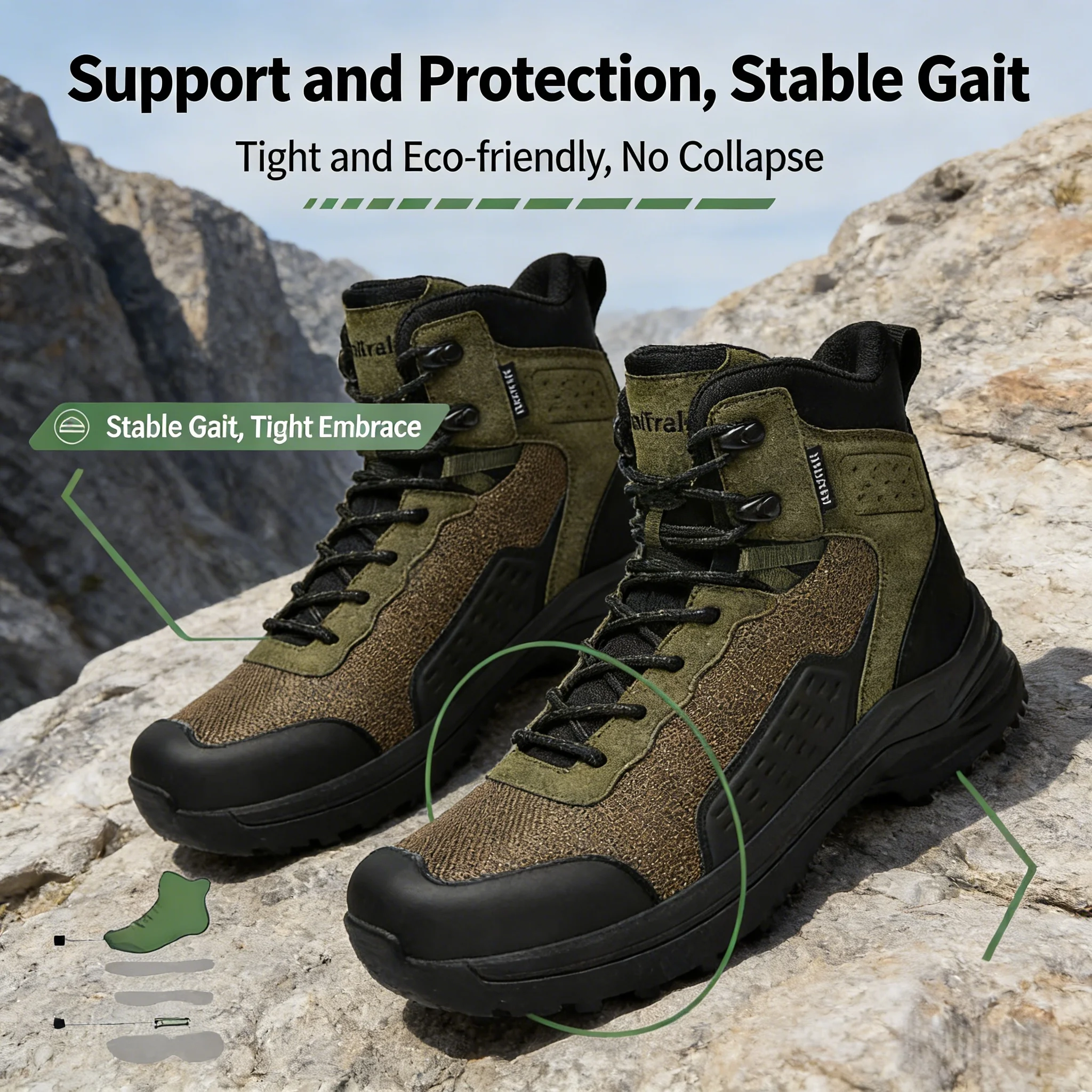 

Autumn and winter outdoor sports hiking shoes plush warm thick-soled field training military boots