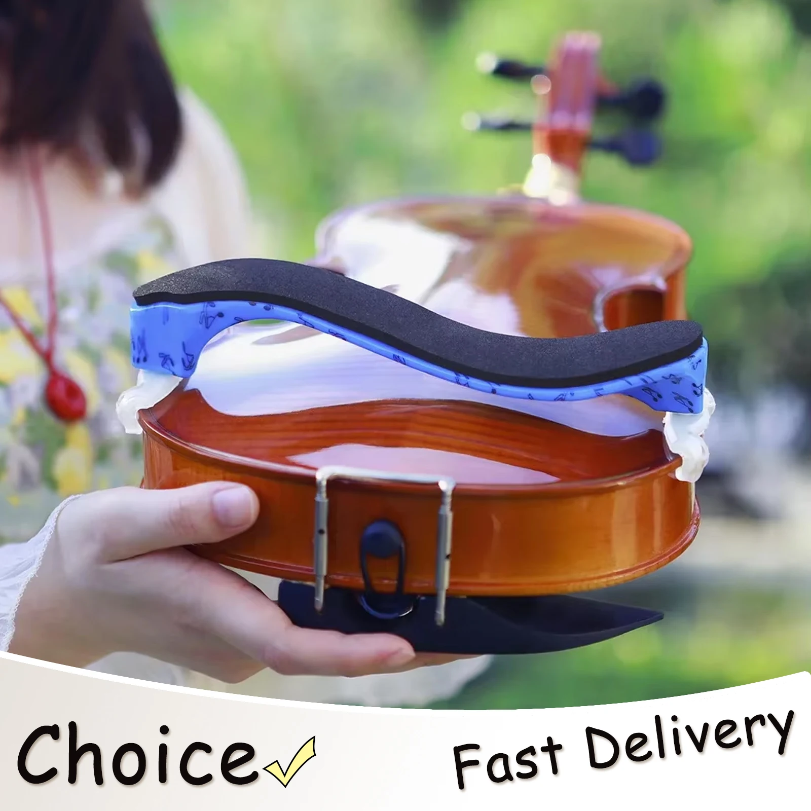 IRIN 4/4 Violin Shoulder Rest Blue Support 3/4 4/4 Fiddle Shoulder Pad Height Adjustable With Wipe String Instrument Parts