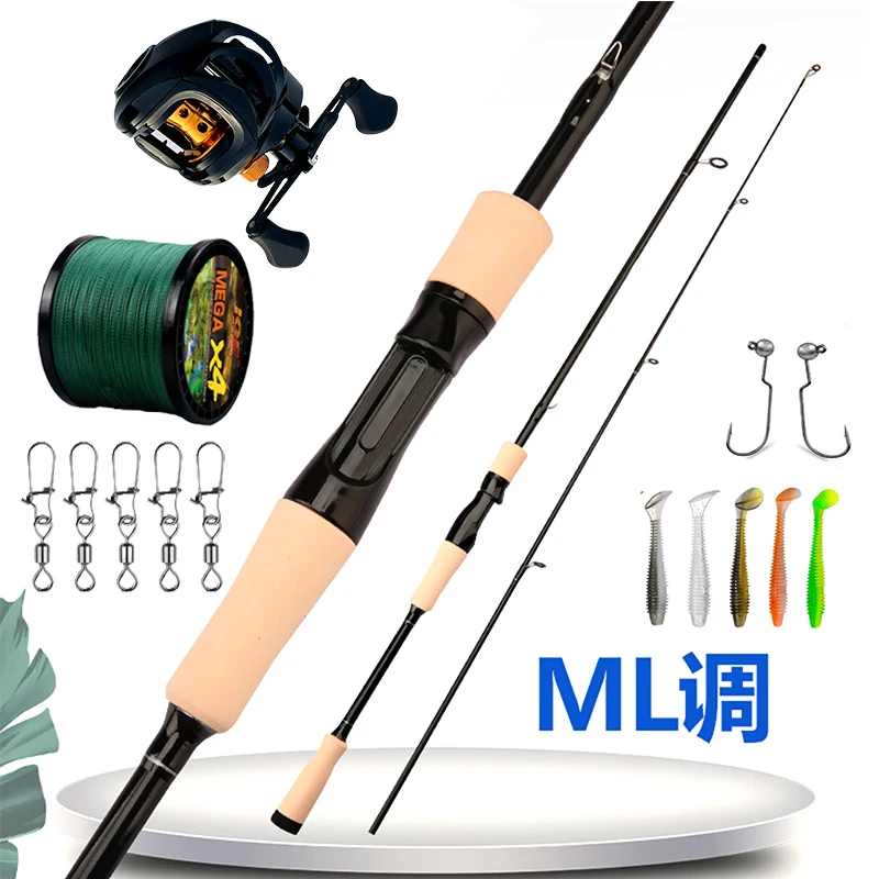 carbon ml lure fishing rod line baitcasting reel kits completos wt 815lb 721 gear ratio travel tackle secao 01