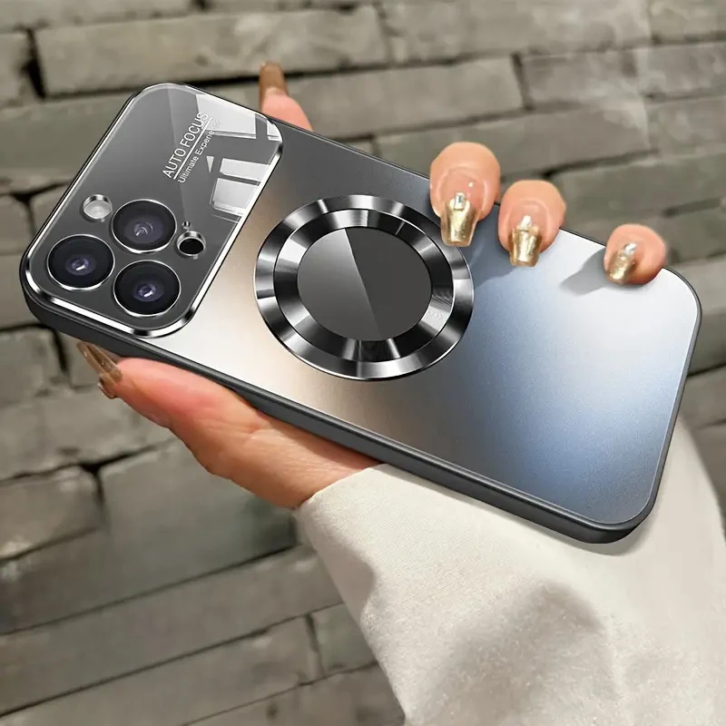 Neue Titan-Metallic-Farbe Magnetische Handyhülle für iPhone 18 17 16 15 14 11 13 12 Pro Max Matte Kabellose Lade-Schutzhülle – Detail 10
