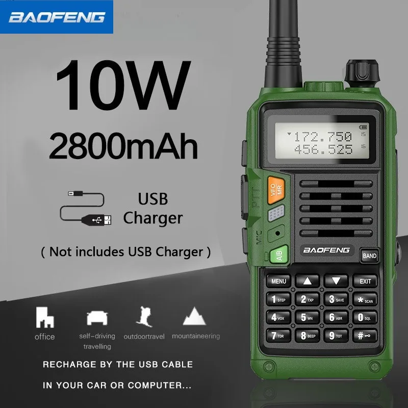 BAOFENG UV-S9 plus Civil Walkie-talkie UV Double-segment Outdoor High-power Handset Radio Baofeng Walkie Talkie Long Range